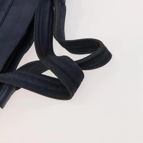 CHANEL COCO Mark Tote Bag Coated Canvas Blue CC Auth - Picture 4 of 16